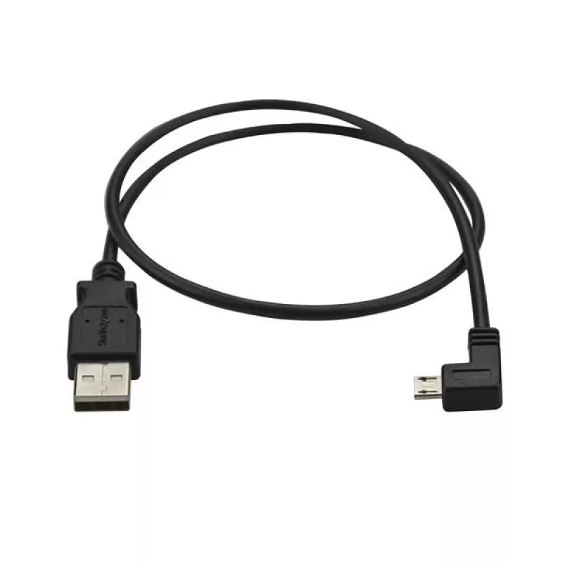 StarTech.com Micro-USB uzlādes un sinhronizācijas kabelis M/M - Kreisais leņķis Micro-USB - 24 AWG - 0,5 m