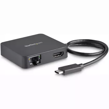 StarTech.com USB C daudzfunkciju adapteris - pārnēsājama USB-C mini dokstacija 4K HDMI video - Gigabit Ethernet, USB 3.0 centrmezgls (1x USB-A 1x USB-C) - USB Type-C daudzfunkciju adapteris - saderīgs ar Thunderbolt 3