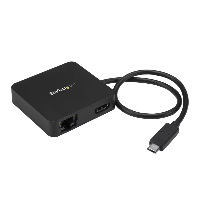 StarTech.com USB C daudzfunkciju adapteris - pārnēsājama USB-C mini dokstacija 4K HDMI video - Gigabit Ethernet, USB 3.0 centrmezgls (1x USB-A 1x USB-C) - USB Type-C daudzfunkciju adapteris - saderīgs ar Thunderbolt 3