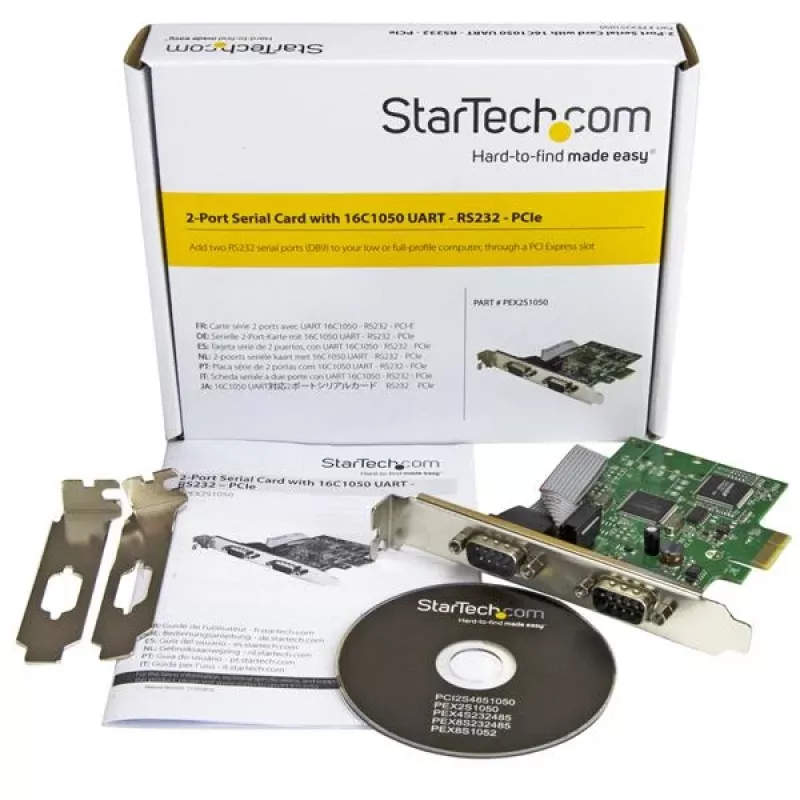 StarTech.com 2 portu PCI Express seriālā karte ar 16C1050 UART - RS232