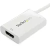 StarTech.com USB-C uz HDMI 2.0 adapteris ar strāvas piegādi - 4K 60 Hz USB Type-C uz HDMI displeja video pārveidotājs - 60 W PD caurlaides uzlādes pieslēgvieta - Thunderbolt 3 saderīgs - balts