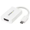 StarTech.com USB-C uz HDMI 2.0 adapteris ar strāvas piegādi - 4K 60 Hz USB Type-C uz HDMI displeja video pārveidotājs - 60 W PD caurlaides uzlādes pieslēgvieta - Thunderbolt 3 saderīgs - balts