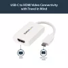 StarTech.com USB-C uz HDMI 2.0 adapteris ar strāvas piegādi - 4K 60 Hz USB Type-C uz HDMI displeja video pārveidotājs - 60 W PD caurlaides uzlādes pieslēgvieta - Thunderbolt 3 saderīgs - balts