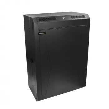 StarTech.com 8U 19 collu vertikāli pie sienas stiprināms serveru statīva skapis - zema profila (15 collu) - 30 collu dziļš bloķējams tīkla korpuss ar 2U komutatora plākšņu paneļa maršrutētāja stiprināšanai IT/datu skapis samontēts
