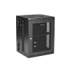 StarTech.com 4 statņu 15U sienas montāžas tīkla skapis ar 1U plauktu, 19 collu šarnīrveida sienas serveru statīvs datu/AV/elektronikas/datoru iekārtām, elastīgs ventilējams statīva korpuss
