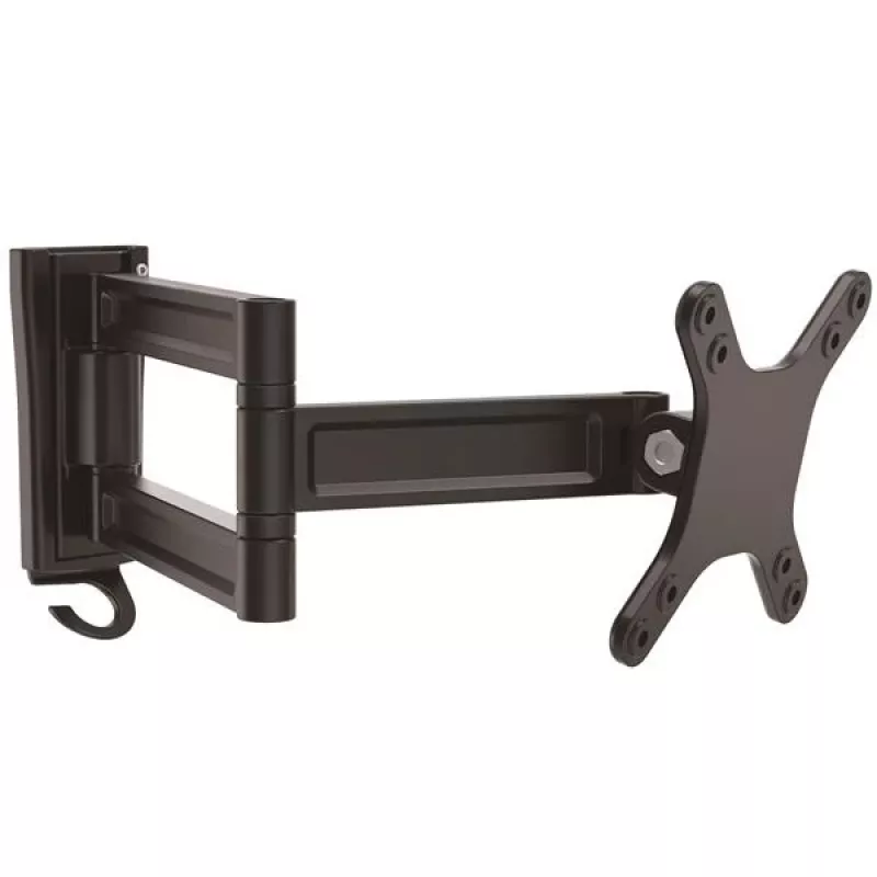 StarTech.com sienas stiprinājuma monitora plecs – dubultā grozāma, 15 kg, 33 cm (13 collas), 68,6 cm (27 collas), 75 x 75 mm, 100 x 100 mm, melns