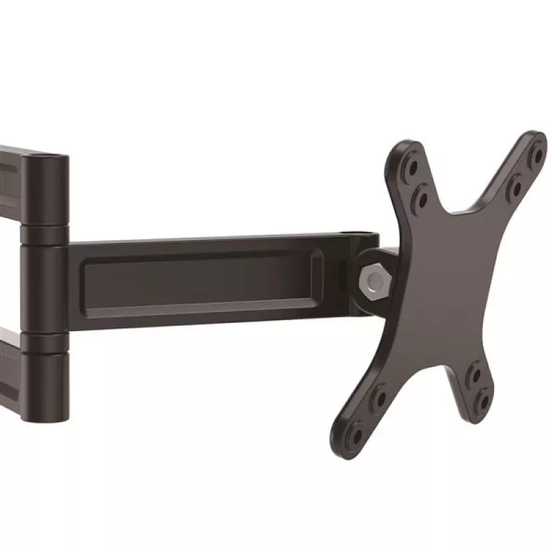 StarTech.com sienas stiprinājuma monitora plecs – dubultā grozāma, 15 kg, 33 cm (13 collas), 68,6 cm (27 collas), 75 x 75 mm, 100 x 100 mm, melns