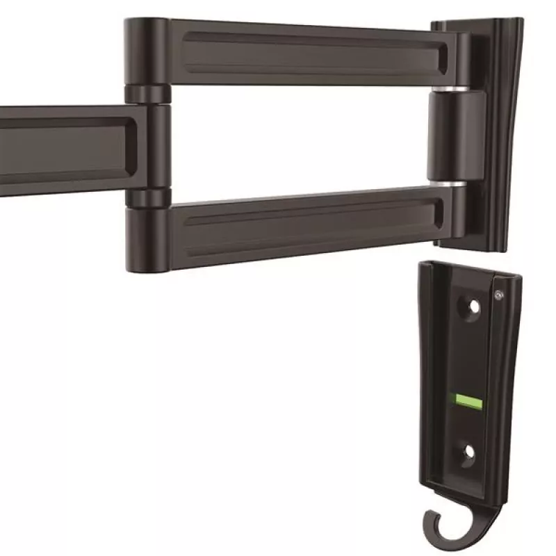 StarTech.com sienas stiprinājuma monitora plecs – dubultā grozāma, 15 kg, 33 cm (13 collas), 68,6 cm (27 collas), 75 x 75 mm, 100 x 100 mm, melns