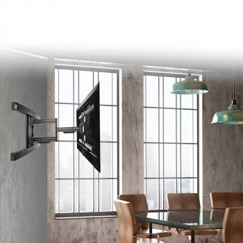 StarTech.com TV sienas stiprinājums displejiem līdz 80 collām (110 mārciņas) VESA stiprinājums – zema profila pilnas kustības universāls TV sienas stiprinājuma kronšteins – izturīgs regulējams noliekšanas/pagriešanas artikulējošs sviras mehānisms