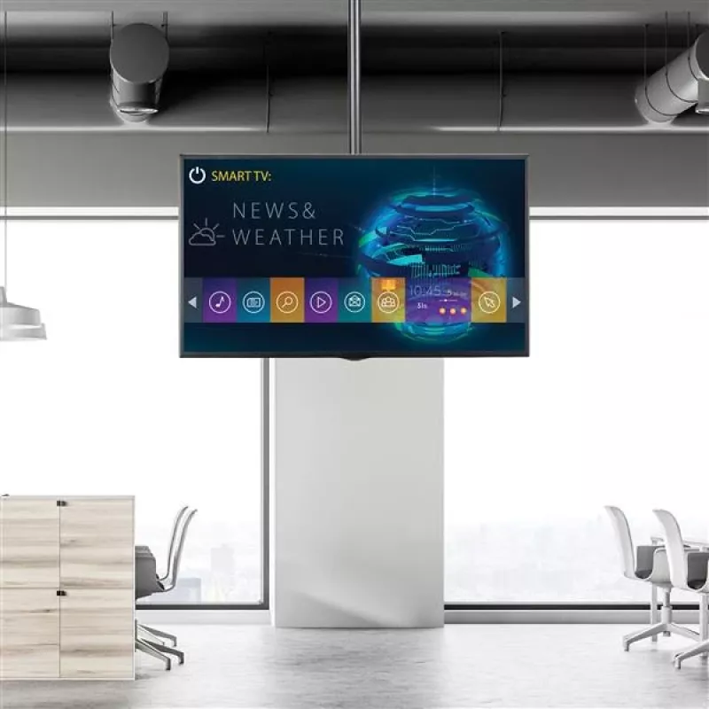 StarTech.com TV griestu stiprinājums - pilnas kustības universāls piekarināms viena ekrāna stiprinājums ar regulējamu teleskopisku īso stieni - slīpuma / pagriešanas iespēja - VESA kronšteins 32 inch-75 inch displejiem