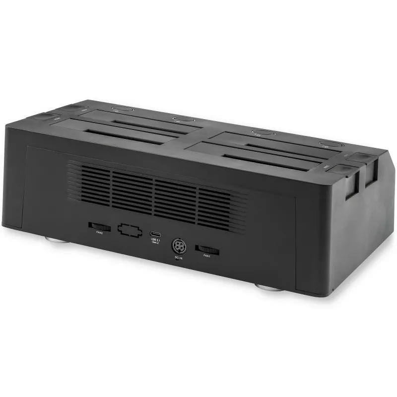 StarTech.com 4 nodalījumu USB–SATA cieto disku dokstacija, USB 10 Gbps, ārēja 2,5 collu un 3,5 collu SSD/HDD doks, SATA III, karstās nomaiņas cieto disku nodalījums, augšējā ielāde