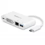 StarTech.com USB C daudzportu adapteris – USB-C uz DVI-D (digitālais) video adapteris ar 60 W Power Delivery caurlaides uzlādi, GbE, USB-A – pārnēsājama USB Type-C/Thunderbolt 3 mini klēpjdatora dokstacija