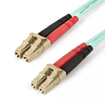 StarTech.com 5 m (16,4 pēdas) LC/UPC uz LC/UPC OM4 daudzmodu optiskās šķiedras kabelis, 50/125 µm LOMMF/VCSEL zipcord šķiedra, 100G, zemi ievades zudumi — LSZH šķiedras pārejas vads
