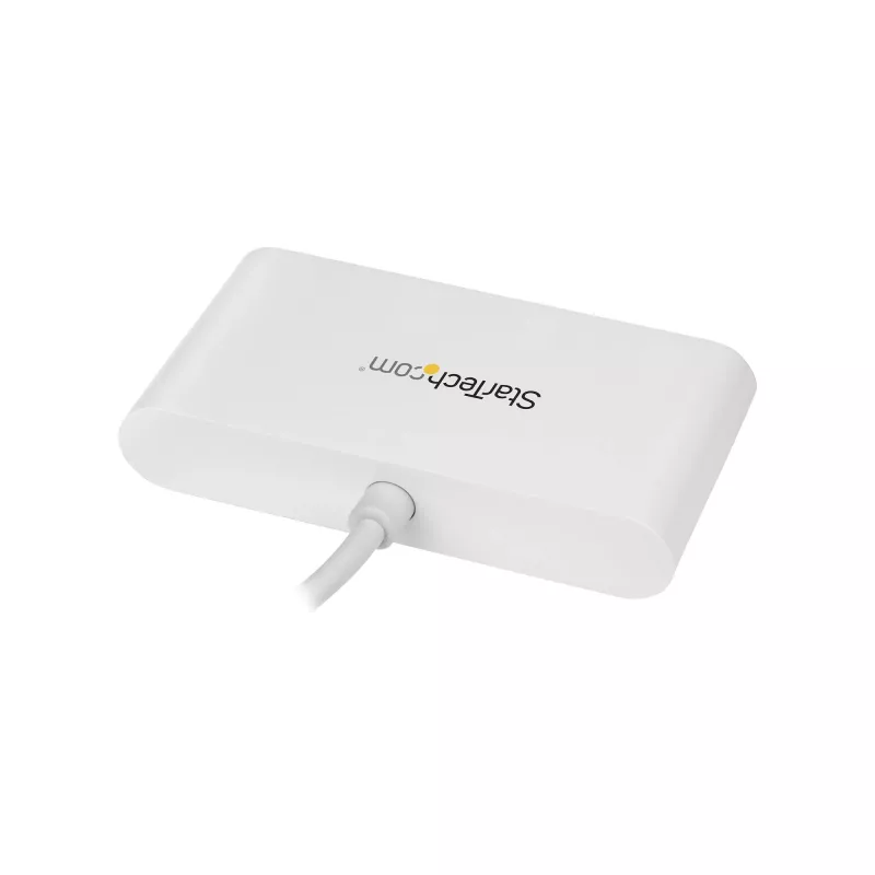 StarTech.com 4 portu USB C centrmezgls ar 4x USB-A portiem (USB 3.0 SuperSpeed 5Gbps) - USB kopnes barots - pārnēsājams/klēpjdatora USB-C uz USB-A adaptera centrmezgls - USB 3.1 Gen 1/USB 3.2 Gen 1 Type-C centrmezgls - balts