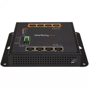 StarTech.com Industrial 8 Port Gigabit PoE Switch - 4 x PoE+ 30W - Power Over Ethernet - Hardened GbE Layer/L2 Managed Switch - Rugged High Power Gigabit tīkls Switch IP-30/-40C to +75C - TAA
