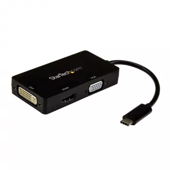 StarTech.com USB-C daudzportu video adapteris - 3-vienā - 4K 30Hz - melns