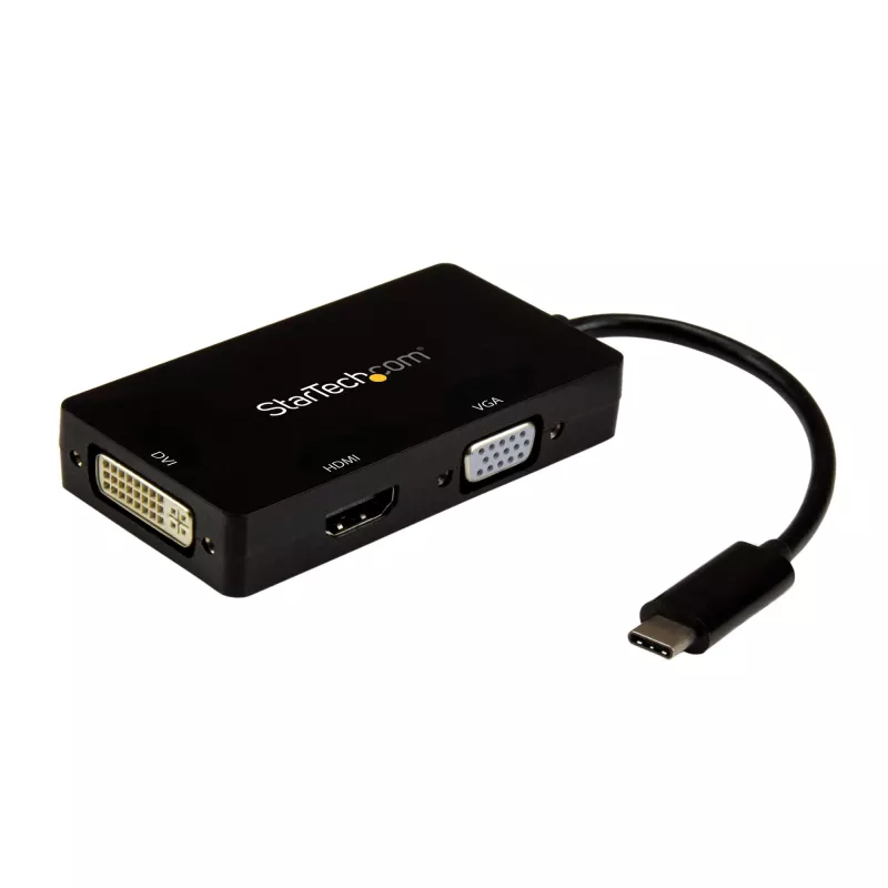 StarTech.com USB-C daudzportu video adapteris - 3-vienā - 4K 30Hz - melns