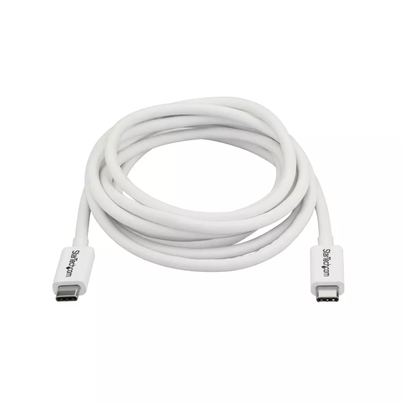 StarTech.com Thunderbolt 3 kabelis - 20Gbps - 2m - balts - saderīgs ar Thunderbolt, USB un DisplayPort