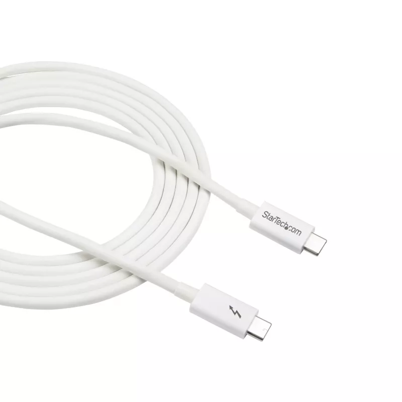 StarTech.com Thunderbolt 3 kabelis - 20Gbps - 2m - balts - saderīgs ar Thunderbolt, USB un DisplayPort
