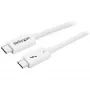 StarTech.com Thunderbolt 3 kabelis - 40Gbps - 0.5m - Balts - Savietojams ar Thunderbolt, USB un DisplayPort