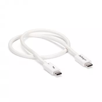 StarTech.com Thunderbolt 3 kabelis - 40Gbps - 0.5m - Balts - Savietojams ar Thunderbolt, USB un DisplayPort