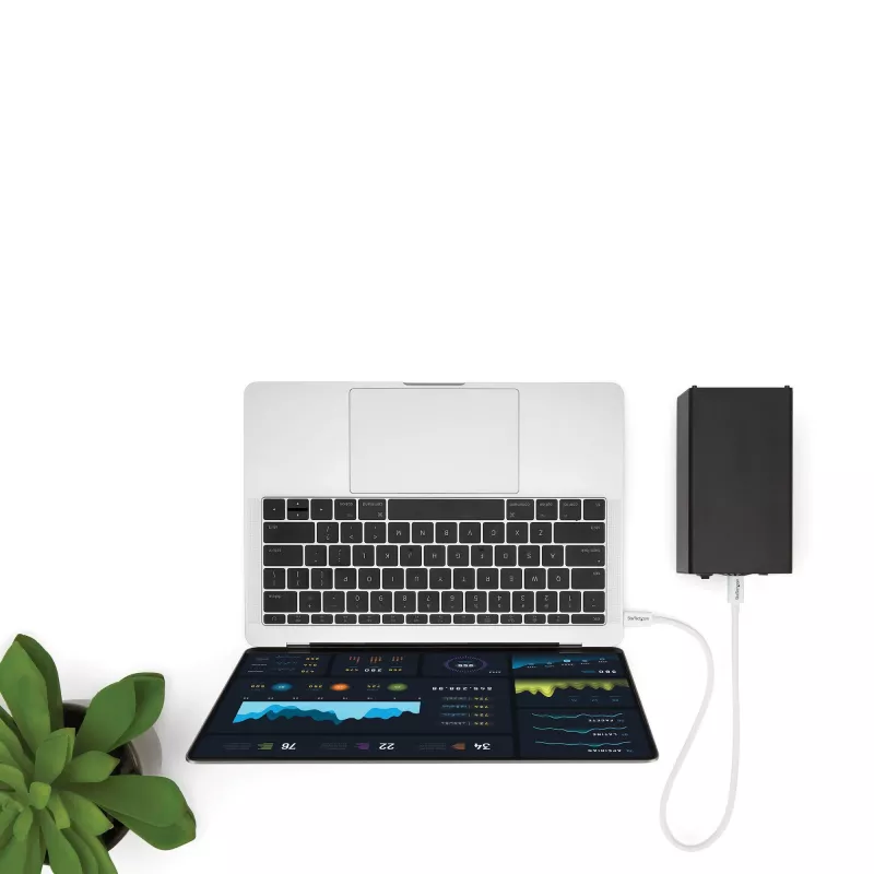 StarTech.com Thunderbolt 3 kabelis - 40Gbps - 0.5m - Balts - Savietojams ar Thunderbolt, USB un DisplayPort