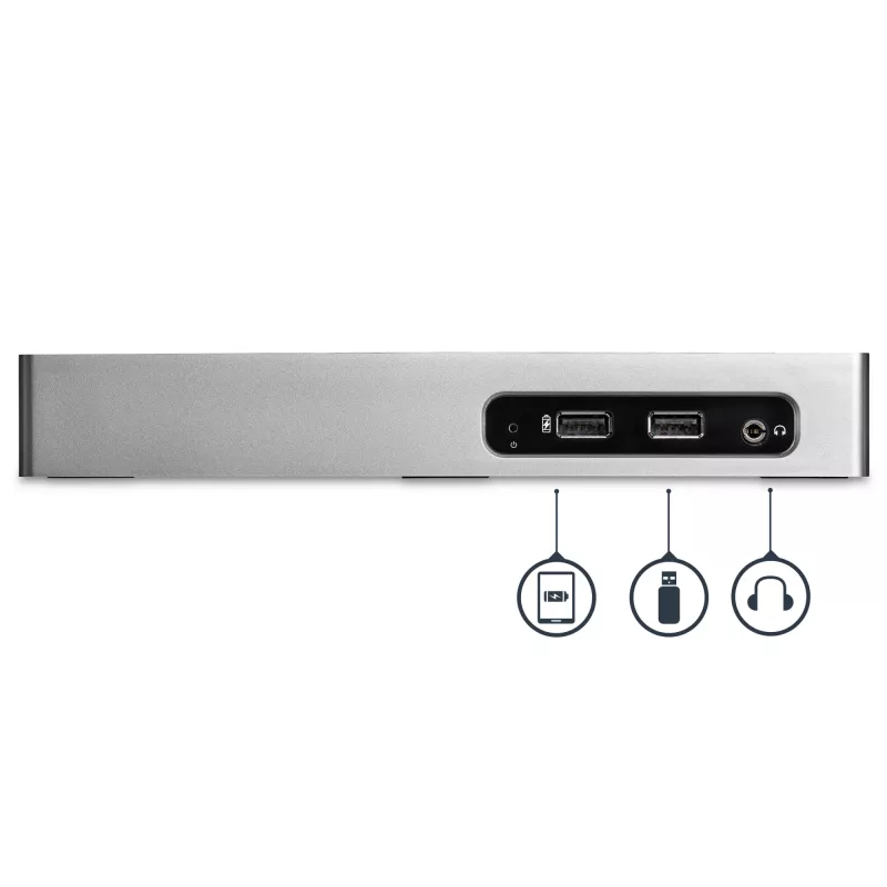 StarTech.com USB 3.0 dokstacija - klēpjdatora dokstacija ar divu monitoru atbalstu, HDMI un DVI/VGA video - 6-portu USB 3.1 Gen 1 5 Gbps centrmezgls, GbE, audio - universāla A tipa dokstacija - Windows un Mac