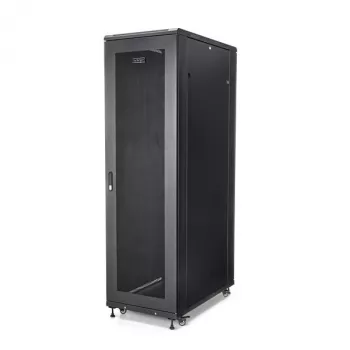 StarTech.com 4-stabu 42U serveru statīva skapis, 19 collu datu korpusa skapis datoru / AV / IT aprīkojuma montāžai, serveru korpusa skapis ar ritentiņiem, pilna izmēra rūpnieciska tīkla glabātuve