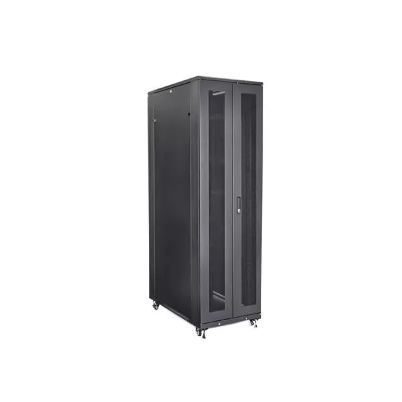 StarTech.com 4-stabu 42U serveru statīva skapis, 19 collu datu korpusa skapis datoru / AV / IT aprīkojuma montāžai, serveru korpusa skapis ar ritentiņiem, pilna izmēra rūpnieciska tīkla glabātuve