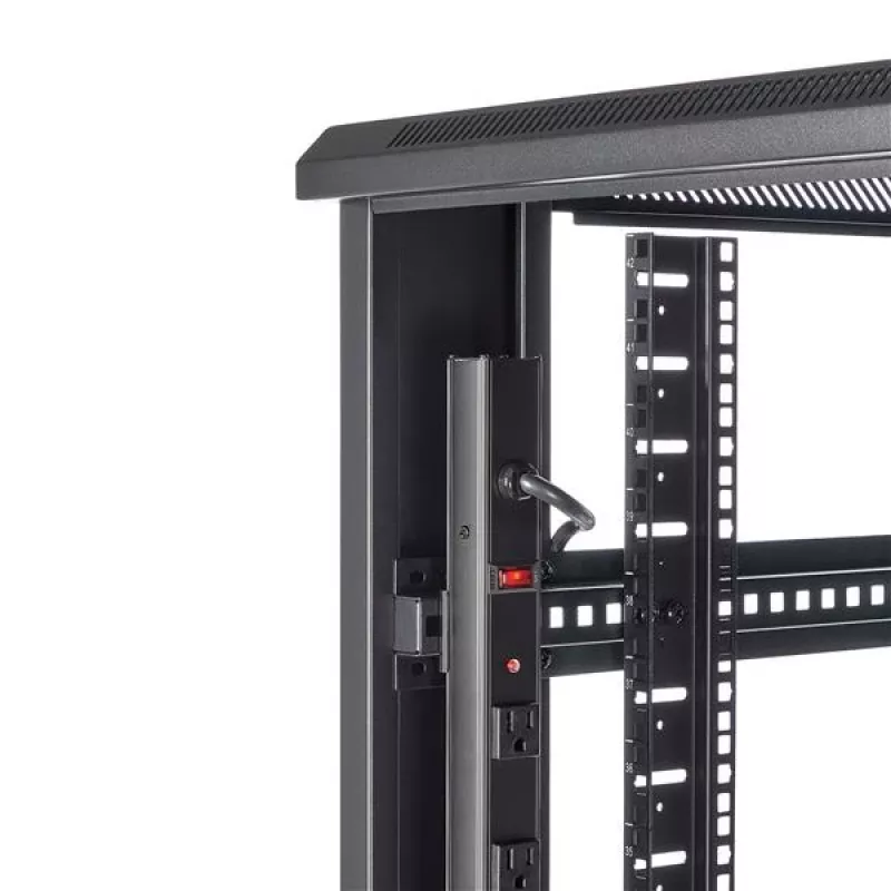 StarTech.com 4-stabu 42U serveru statīva skapis, 19 collu datu korpusa skapis datoru / AV / IT aprīkojuma montāžai, serveru korpusa skapis ar ritentiņiem, pilna izmēra rūpnieciska tīkla glabātuve