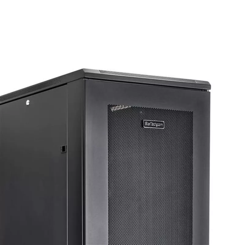 StarTech.com 4-stabu 42U serveru statīva skapis, 19 collu datu korpusa skapis datoru / AV / IT aprīkojuma montāžai, serveru korpusa skapis ar ritentiņiem, pilna izmēra rūpnieciska tīkla glabātuve