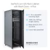 StarTech.com 4-stabu 42U serveru statīva skapis, 19 collu datu korpusa skapis datoru / AV / IT aprīkojuma montāžai, serveru korpusa skapis ar ritentiņiem, pilna izmēra rūpnieciska tīkla glabātuve