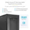 StarTech.com 4-stabu 42U serveru statīva skapis, 19 collu datu korpusa skapis datoru / AV / IT aprīkojuma montāžai, serveru korpusa skapis ar ritentiņiem, pilna izmēra rūpnieciska tīkla glabātuve