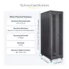 StarTech.com 4-stabu 42U serveru statīva skapis, 19 collu datu korpusa skapis datoru / AV / IT aprīkojuma montāžai, serveru korpusa skapis ar ritentiņiem, pilna izmēra rūpnieciska tīkla glabātuve