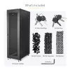 StarTech.com 4-stabu 42U serveru statīva skapis, 19 collu datu korpusa skapis datoru / AV / IT aprīkojuma montāžai, serveru korpusa skapis ar ritentiņiem, pilna izmēra rūpnieciska tīkla glabātuve