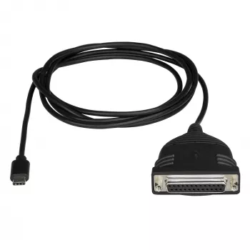 StarTech.com USB-C uz paralēlā printera kabelis, melns, USB C, DB25, 1,83 m, vīr./siev., CE, RoHS