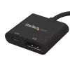 StarTech.com USB C–DisplayPort adapteris ar jaudas piegādi – 4K 60 Hz HBR2 – USB Type-C uz DP 1.2 monitora video pārveidotājs ar uzlādi – 60 W PD caurlaide – Thunderbolt 3 savietojams