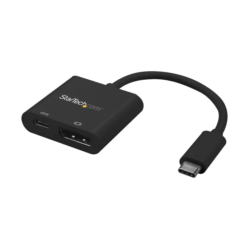 StarTech.com USB C–DisplayPort adapteris ar jaudas piegādi – 4K 60 Hz HBR2 – USB Type-C uz DP 1.2 monitora video pārveidotājs ar uzlādi – 60 W PD caurlaide – Thunderbolt 3 savietojams