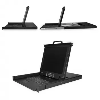 StarTech.com 8 portu montējama KVM konsole ar 1,8 m kabeļiem - integrēts KVM slēdzis ar 17 collu LCD monitoru - pilnībā aprīkota 1U LCD KVM atvilktne - OSD KVM - izturīga, 50 000 stundu MTBF - USB + VGA atbalsts