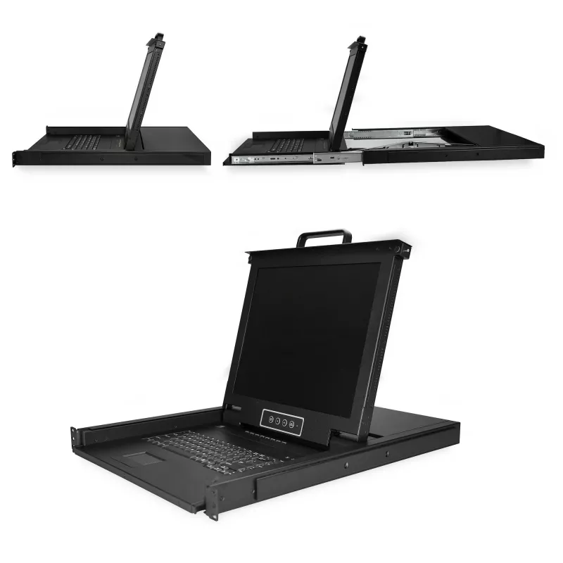 StarTech.com 8 portu montējama KVM konsole ar 1,8 m kabeļiem - integrēts KVM slēdzis ar 17 collu LCD monitoru - pilnībā aprīkota 1U LCD KVM atvilktne - OSD KVM - izturīga, 50 000 stundu MTBF - USB + VGA atbalsts