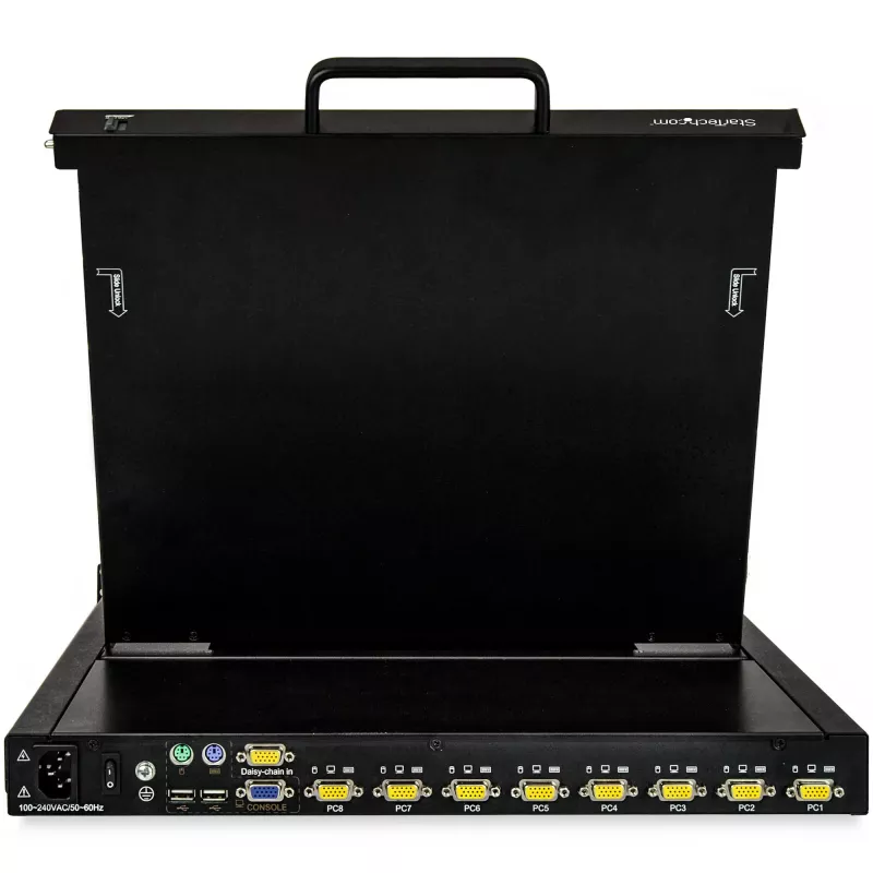 StarTech.com 8 portu montējama KVM konsole ar 1,8 m kabeļiem - integrēts KVM slēdzis ar 17 collu LCD monitoru - pilnībā aprīkota 1U LCD KVM atvilktne - OSD KVM - izturīga, 50 000 stundu MTBF - USB + VGA atbalsts