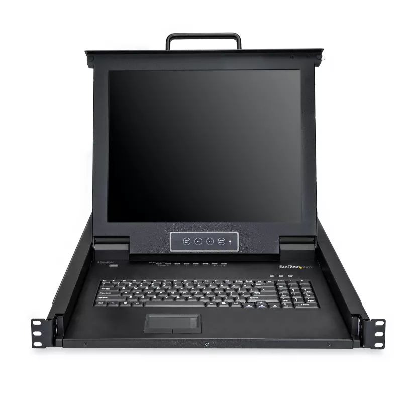 StarTech.com 8 portu montējama KVM konsole ar 1,8 m kabeļiem - integrēts KVM slēdzis ar 17 collu LCD monitoru - pilnībā aprīkota 1U LCD KVM atvilktne - OSD KVM - izturīga, 50 000 stundu MTBF - USB + VGA atbalsts