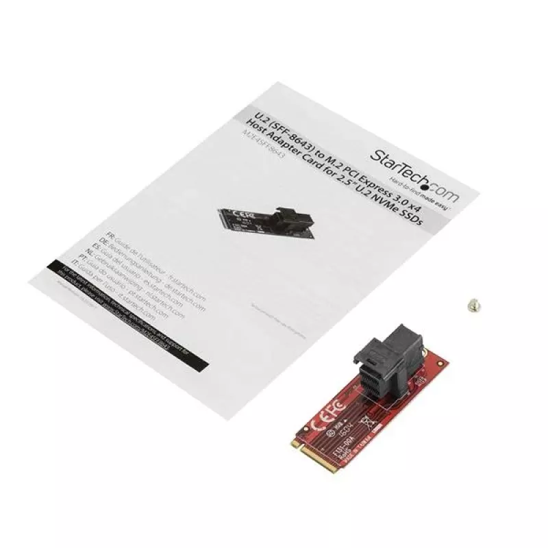 StarTech.com U.2 (SFF-8643) uz M.2 PCI Express 3.0 x4 resursdatora adaptera karte 2,5” U.2 NVMe SSD