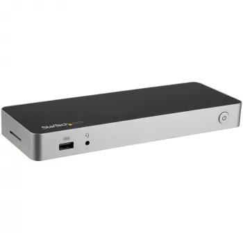 StarTech.com USB-C dokstacija - dubulto monitoru HDMI un DisplayPort 4K 30Hz - USB Type-C klēpjdatora dokstacija ar 60W strāvas padevi, SD, 4 portu USB-A 3.0 centrālmaza, GbE, audio - Thunderbolt 3 saderīga