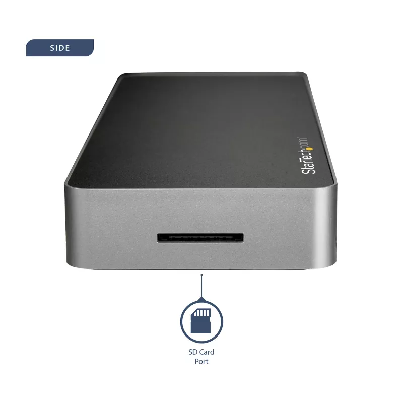 StarTech.com USB-C dokstacija - dubulto monitoru HDMI un DisplayPort 4K 30Hz - USB Type-C klēpjdatora dokstacija ar 60W strāvas padevi, SD, 4 portu USB-A 3.0 centrālmaza, GbE, audio - Thunderbolt 3 saderīga