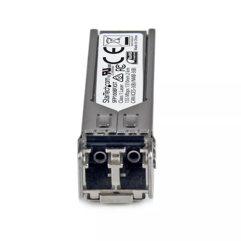 StarTech.com MSA Compliant SFP raiduztvērējs Module - 100BASE-FX~MSA Uncoded SFP Module - 100BASE-FX - 100MbE Multi Mode Fiber (MMF) Optic raiduztvērējs - 100Mb Ethernet SFP - LC 2km - 1310nm - DDM