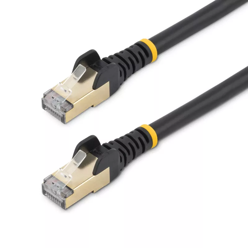 StarTech.com 3m CAT6a Ethernet kabelis - 10 Gigabit ekranēts, bez aizķeršanās RJ45 100W PoE ielāpu vads - 10GbE STP tīkla kabelis ar spriegojuma samazināšanu - Melns Individuāli pārbaudīts/Vadi ir UL sertificēti/TIA