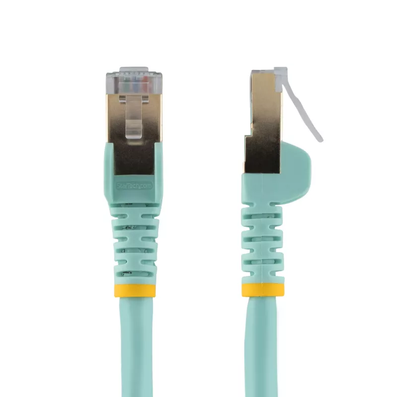 StarTech.com 1m CAT6a Ethernet kabelis - 10 Gigabit ekranēts, bezķeru RJ45 100W PoE plāksteris - 10GbE STP tīkla kabelis ar vilkmes aizsardzību - akvamarīna, individuāli testēts / vadi UL sertificēti / TIA