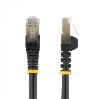 StarTech.com 0,50m CAT6a Ethernet kabelis - 10 Gigabit ekranēts, bez aizķeršanās RJ45 100W PoE ielāpu vads - 10GbE STP tīkla kabelis ar sprieguma samazināšanu - melns, individuāli testēts/vadi ir UL sertificēti/TIA