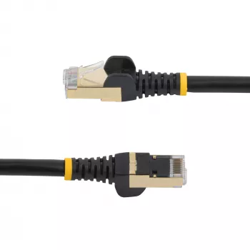 StarTech.com 0,50m CAT6a Ethernet kabelis - 10 Gigabit ekranēts, bez aizķeršanās RJ45 100W PoE ielāpu vads - 10GbE STP tīkla kabelis ar sprieguma samazināšanu - melns, individuāli testēts/vadi ir UL sertificēti/TIA
